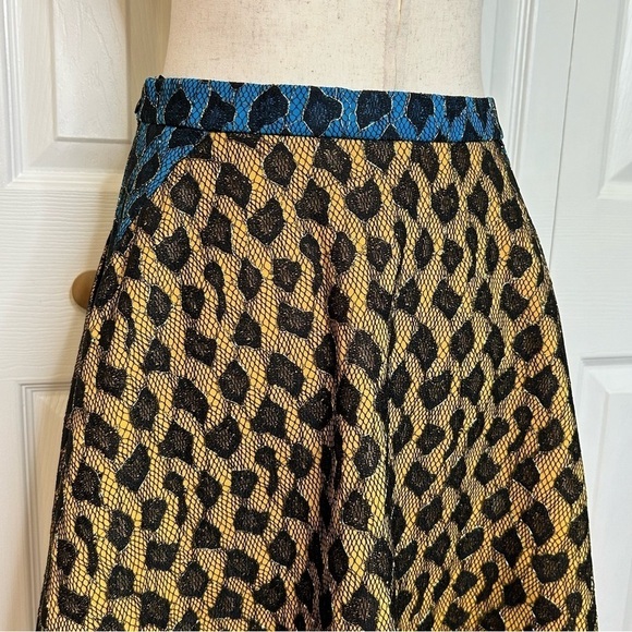 English Rose Leopard Print A Line Skirt Medium - Picture 9 of 12